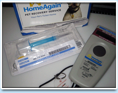 Picture: A Home Again Pet Recovery Service microchip kit.